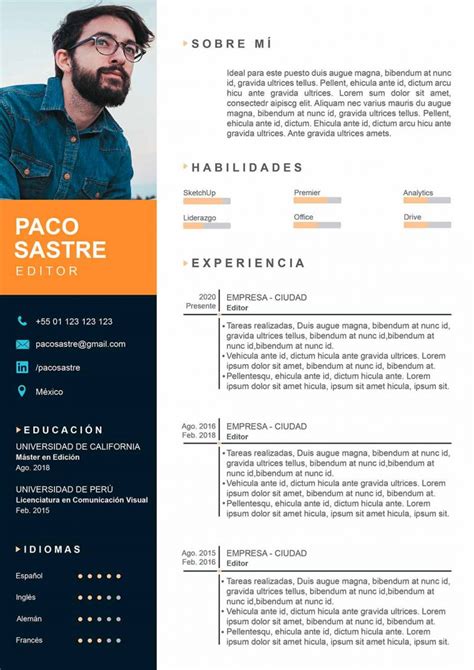 Plantilla Curriculum Vitae Moderno Super Reclutamiento Rezfoods Riset