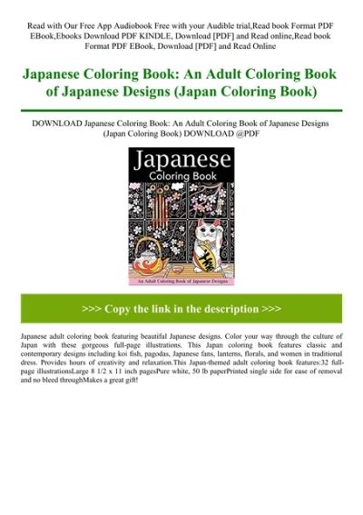 Download Japanese Coloring Book An Adult Coloring Book Of Japanese