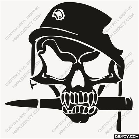 Military Skull Decal Sticker Custom Vinyl Decal Stickers Outdoor Car