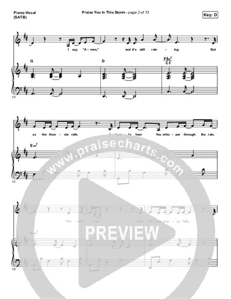 Praise You In This Storm Sheet Music PDF (Natalie Grant) - PraiseCharts