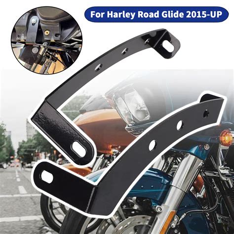 black  fairing support mount radio bracket set  harley road