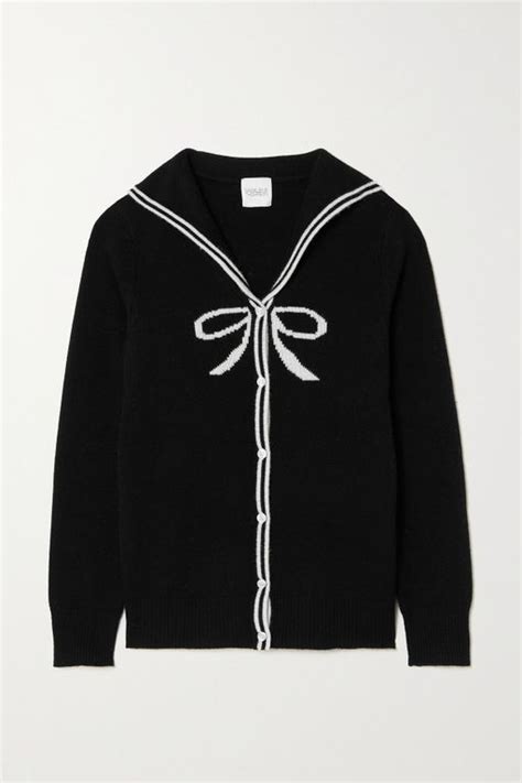 Leith Clark Rideau Intarsia Wool And Cashmere Blend Cardigan