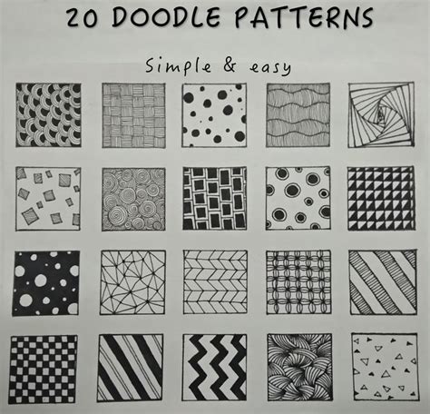 20 Simple and Easy Doodle Patterns