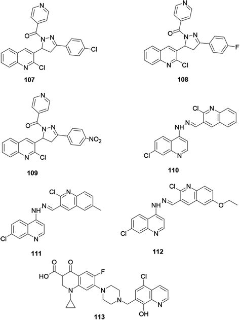 Chemical Structures Of Antibacterially Active Quinoline Derivatives Download Scientific Diagram