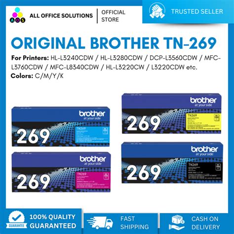 Original Brother Tn Cyan Magenta Yellow Black Colour Toner