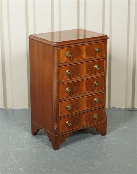 Antique Georgian Style Hardwood Chest Of Drawers With Lovely Brass Handles For Sale At 1stdibs