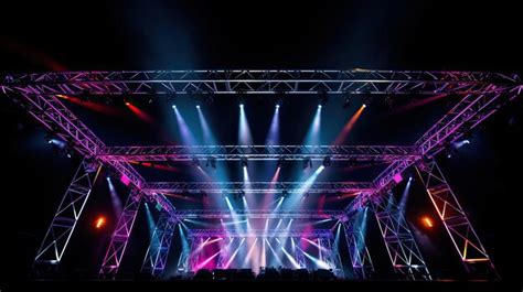 Premium Photo | Lights stage lighting truss