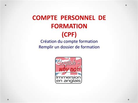 PDF Création du compte formation Remplir un dossier de