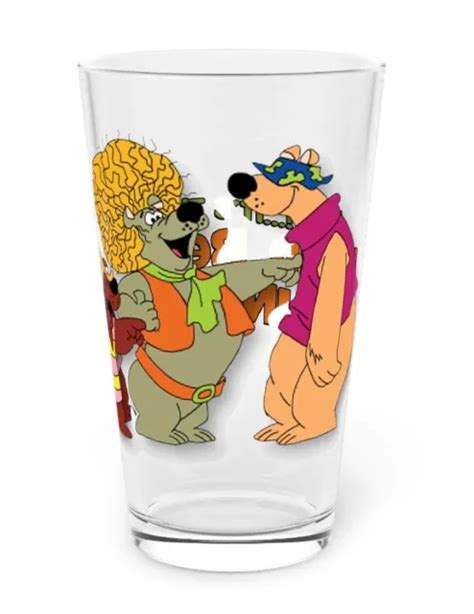 HELP IT S THE Hair Bear Bunch Pint Glass 16oz Hanna Barbera