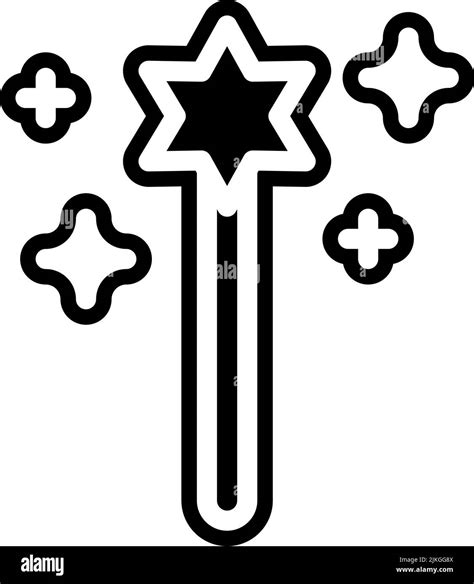 Magic Wand Icon Black Vector Illustration Stock Vector Image Art Alamy