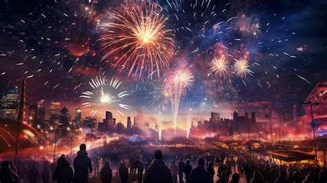 Premium Photo | New Years Eve festival full of fireworks