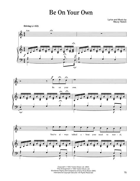 Maury Yeston Be On Your Own From Nine Sheet Music Chords And Lyrics Download Printable