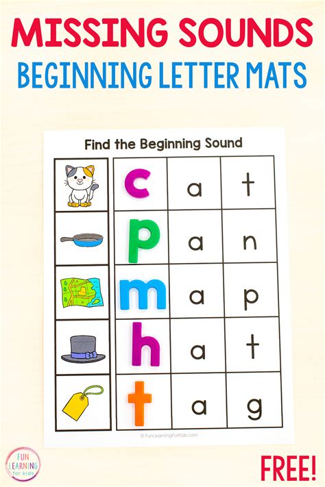 Missing Beginning Sound Cvc Word Mats Free Printable Artofit