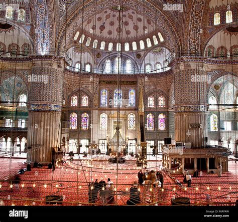 Sultanahmet Blue mosque, interior Stock Photo - Alamy