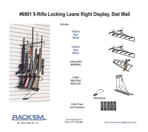 Rifle Leans Right Locking Display Slat Wall Max Capacity Rifles