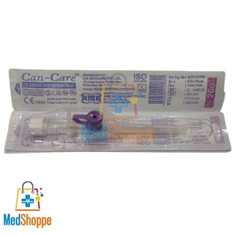 IV Cannula with Injection Valve Gauge 26 Can-Care (Sold by per piece) | Lazada PH