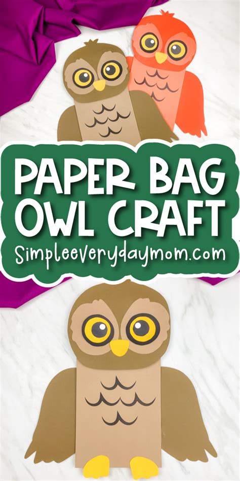 Paper Bag Owl Craft For Kids [Free Template]