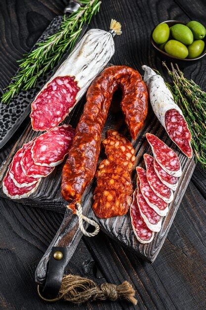 Premium Photo Spanish Tapas Sliced Sausages Salami Fuet And Chorizo