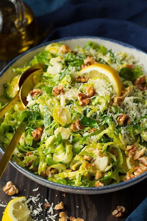 Shredded Brussels Sprout Salad With Romano Cheese Toasted Walnuts And