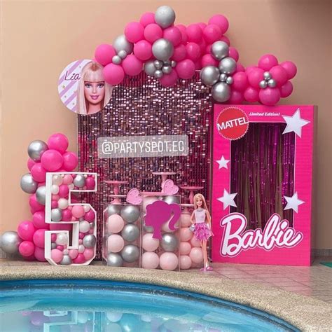 Barbie Birthday Party With Pink And Silver Decorations