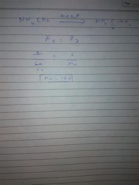 Heat NH4CNO Compound X 2 Of Aqueous X And 6 Aqueous Y Are Isotonic