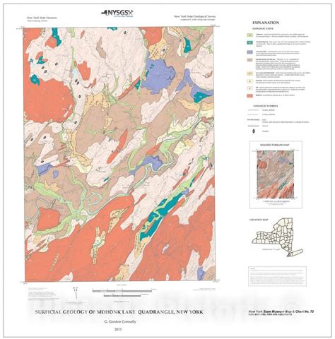 Map Surficial Geology Of The Mohonk Lake Quadrangle New York 2011