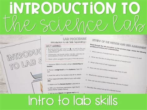 Intro To Lab Skills With Experiment Teaching Resources