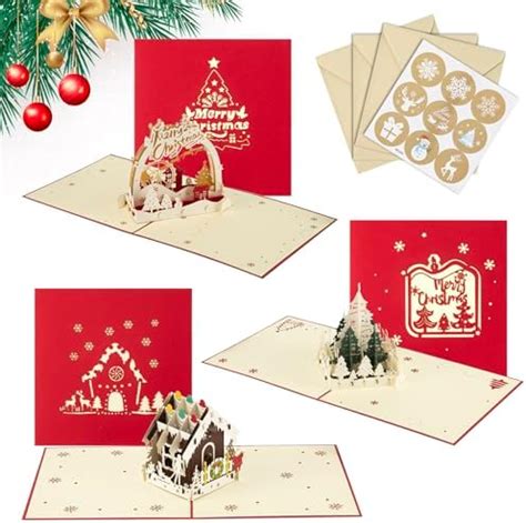 Vyntra Biglietti Natale D Pcs Biglietto Natale Pop Up Cartolina