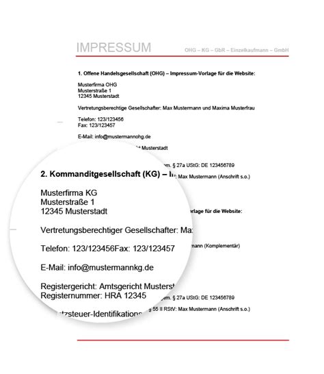 Impressum Vorlage Anleitung And Kostenloser Word Download