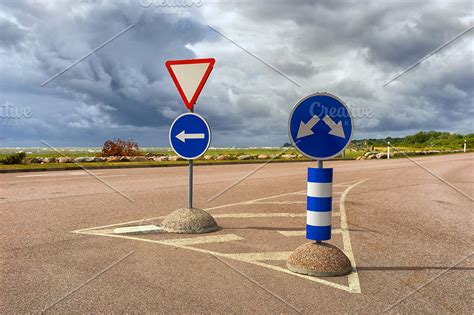 Road signs on the highway in a storm | High-Quality Transportation ...