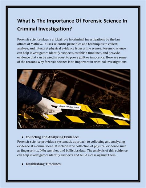 What Is The Importance Of Forensic Science In Criminal Investigation By