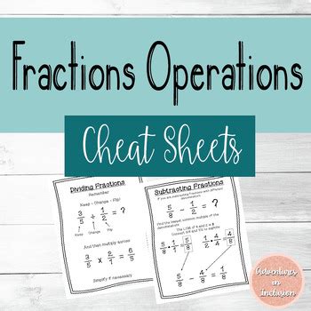 Fractions Cheat Sheet