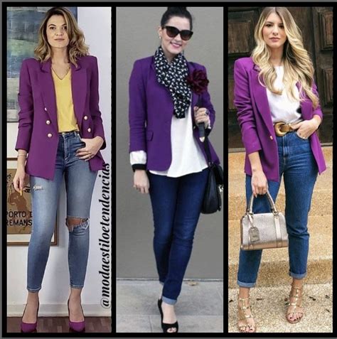 Looks Calça Jeans Blazer Roxo in 2024 Blazer outfits casual