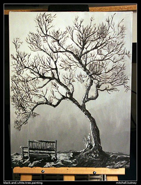 Tree Painting Black And White at PaintingValley.com | Explore ...