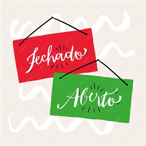 premium vector fechado  aberto closed  open sign  brazilian