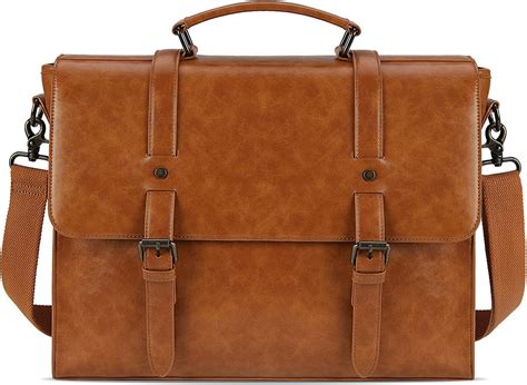 Leather Messenger Bag For Men 15 6 Inch Leather Laptop Shoulder Bag Computer Bag Business