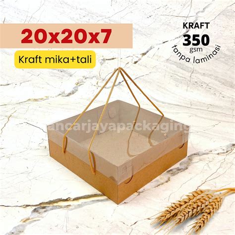 Jual Dos Kraft Tali Tutup Mika Kotak Kemasan Kue Cake Roti Rice Box