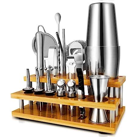 Amazon Cocktail Shakers Set Complete 24 Piece Bartender Kit Silver