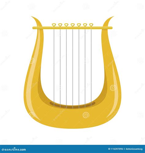 Vector Illustration Of A Lyre Isolated On White Background Stock Vector