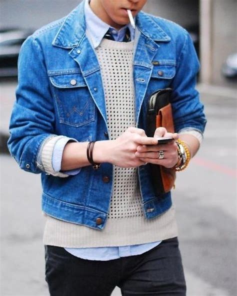 Blue Denim Jacket Fashion Jacket Mens Fashion Denim Jacket Fashion And Style Winter Fashion