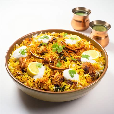 Premium AI Image | Photo of A bowl of Delicious chicken biriyani Pot