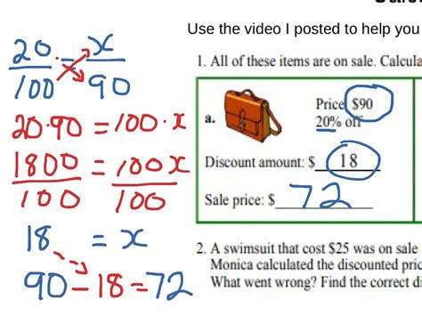 Calculating Percent Discount Math Showme