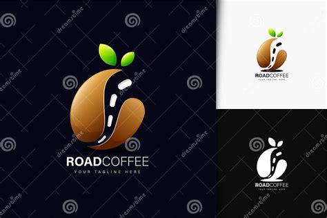 Road Coffee Logo Design With Gradient Stock Vector Illustration Of