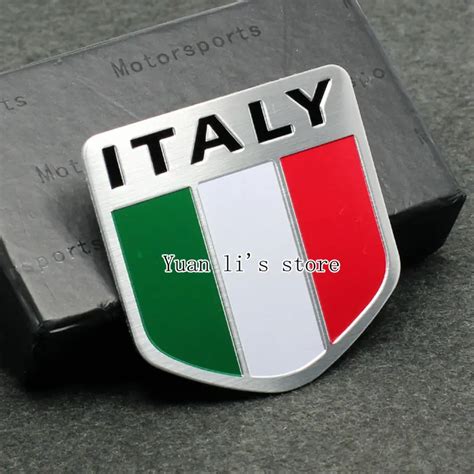 1pcs Rear 3d Metal Car Emblem Italy Italian Flag Badge Sticker Decal 50 50mm In Car Stickers