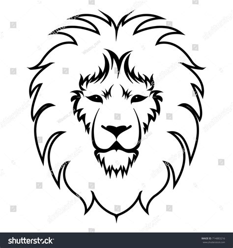 Lion Logo Black White Lion Head Stock Vector (Royalty Free) 714883216 ...