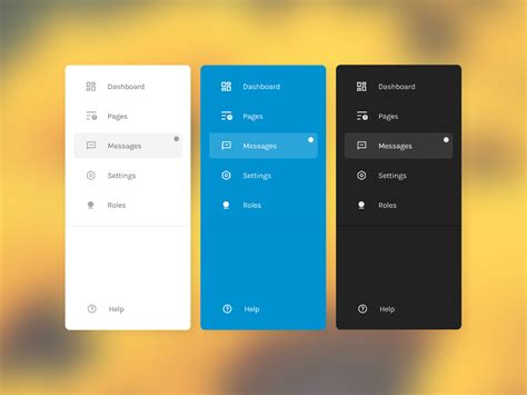 Dashboard Navigation Menu Figma