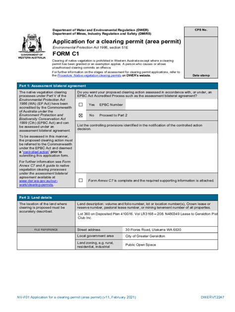 Fillable Online Cps Application Area Permit Form C V Pdf