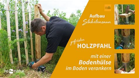 Gefr Sten Holzpfahl Mit Bodenh Lse Im Boden Befestigen So Gelingt S