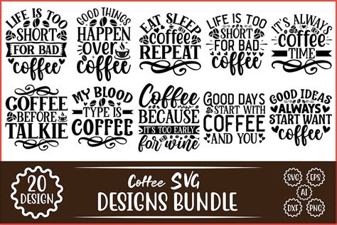 Coffee Svg Design Bundle Graphic By Teebusiness41 · Creative Fabrica