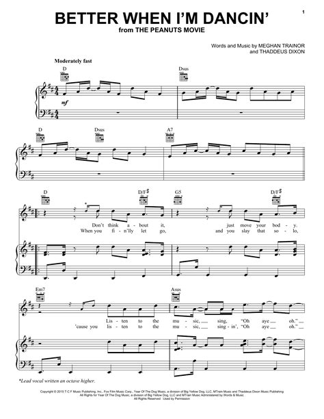 Better When I M Dancin By Meghan Trainor Sheet Music For Piano Vocal And Guitar Chords Right